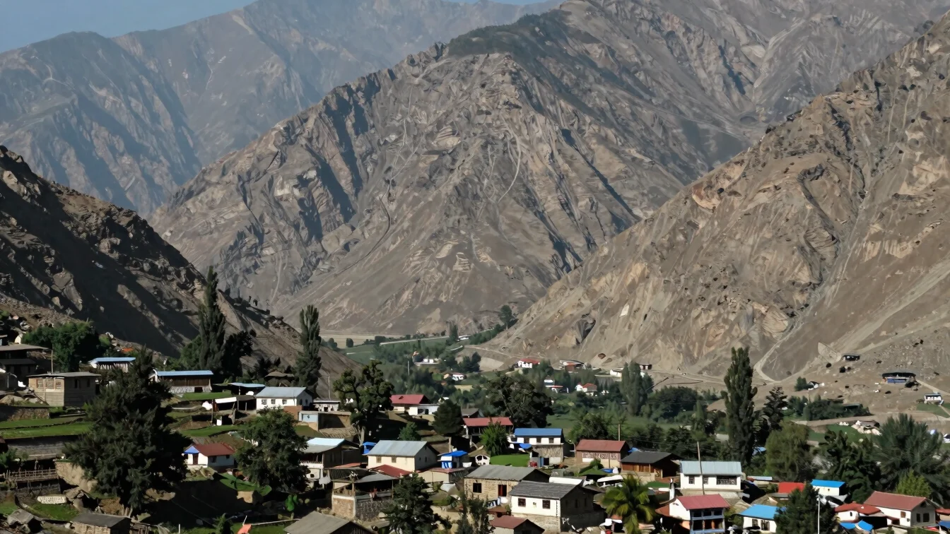 Documentary photo of a serene mountain landscape in Jammu & Kashm