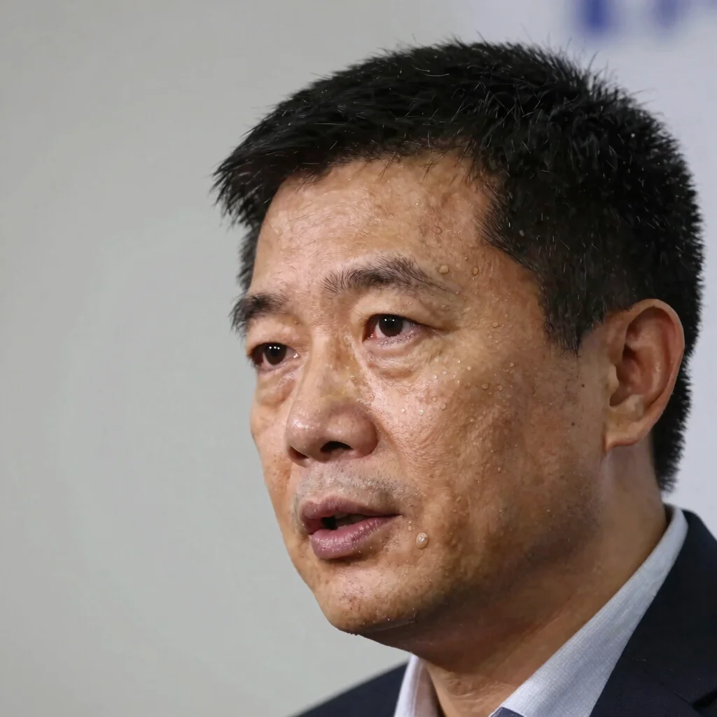 Candid close-up of a public figure speaking, high contrast, natur